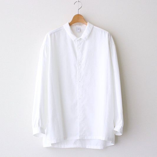 NGYSSH | Matte Polyester Typewriter Gathered Sleeve Shirt #01 OFF WHITE [TG_NC0101SF]