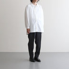 NGYSSH | マットポリエステル・タイプライター ギャザースリーブシャツ #01 OFF WHITE [TG_NC0101SF]