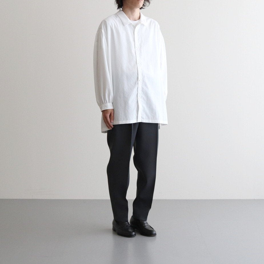 NGYSSH | マットポリエステル・タイプライター ギャザースリーブシャツ #01 OFF WHITE [TG_NC0101SF]