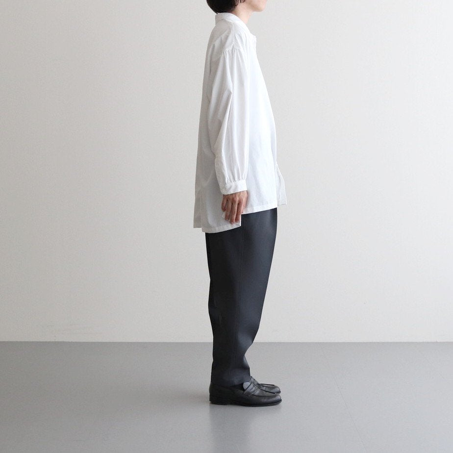 NGYSSH | マットポリエステル・タイプライター ギャザースリーブシャツ #01 OFF WHITE [TG_NC0101SF]