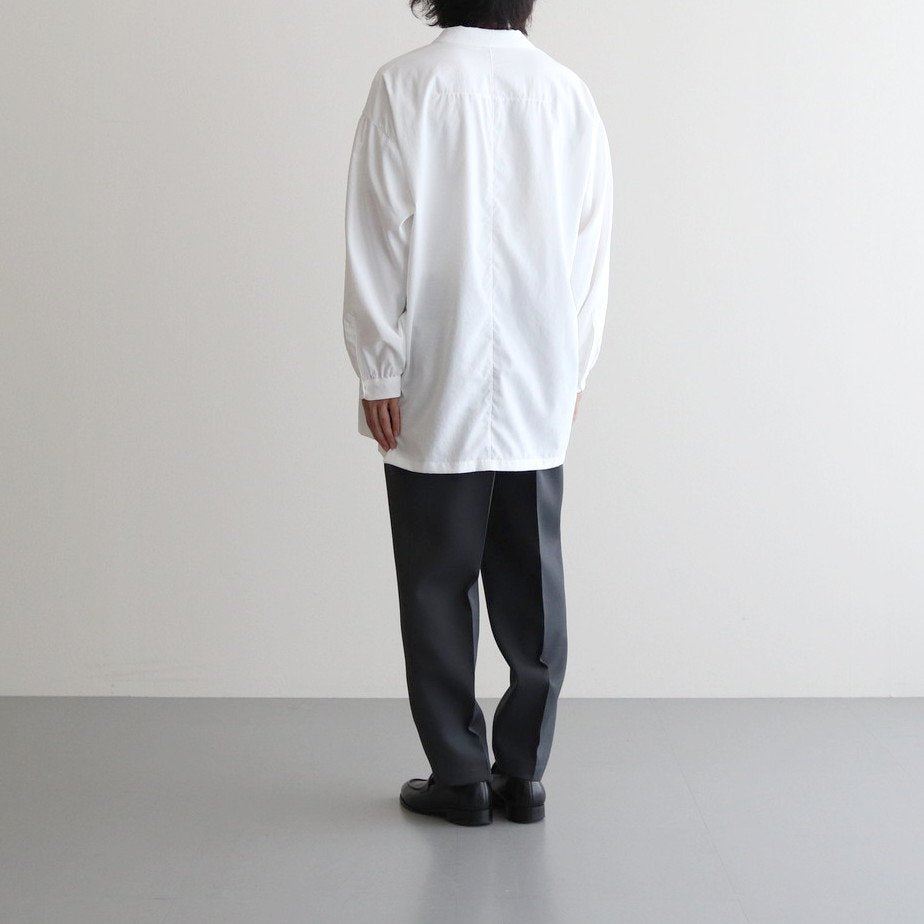 NGYSSH | マットポリエステル・タイプライター ギャザースリーブシャツ #01 OFF WHITE [TG_NC0101SF]