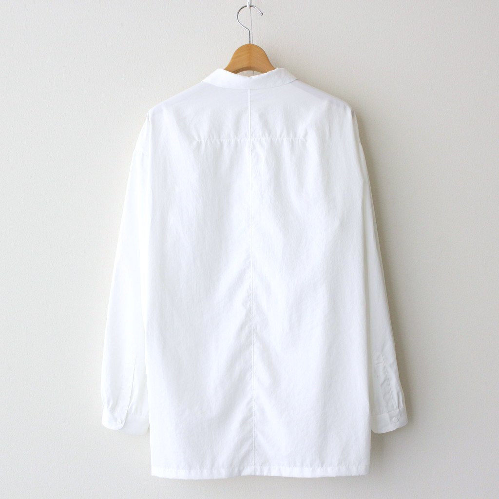 NGYSSH | マットポリエステル・タイプライター ギャザースリーブシャツ #01 OFF WHITE [TG_NC0101SF]