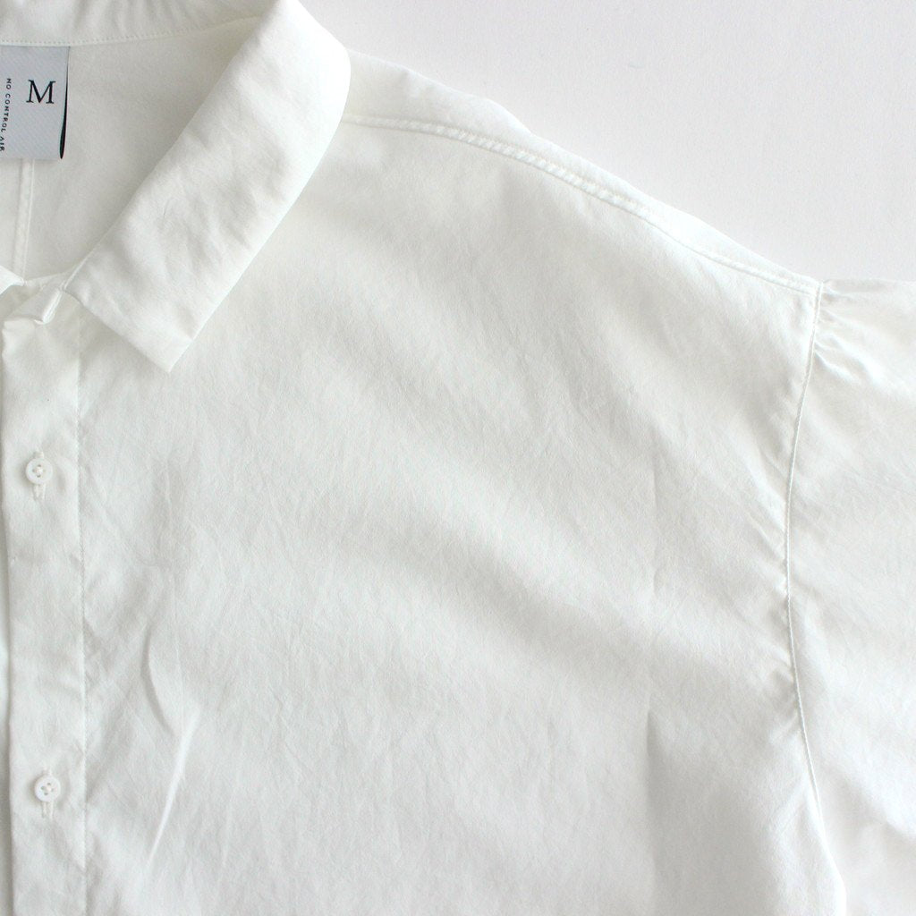 NGYSSH | マットポリエステル・タイプライター ギャザースリーブシャツ #01 OFF WHITE [TG_NC0101SF]