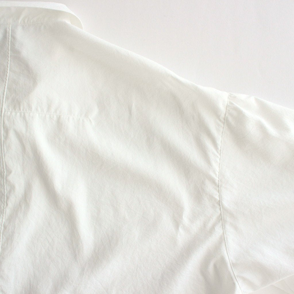 NGYSSH | マットポリエステル・タイプライター ギャザースリーブシャツ #01 OFF WHITE [TG_NC0101SF]