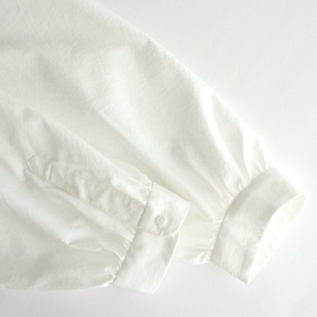 NGYSSH | マットポリエステル・タイプライター ギャザースリーブシャツ #01 OFF WHITE [TG_NC0101SF]