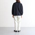 NGYSSH | マットポリエステル・タイプライター ギャザースリーブシャツ #95 BLACK [TG_NC0101SF]