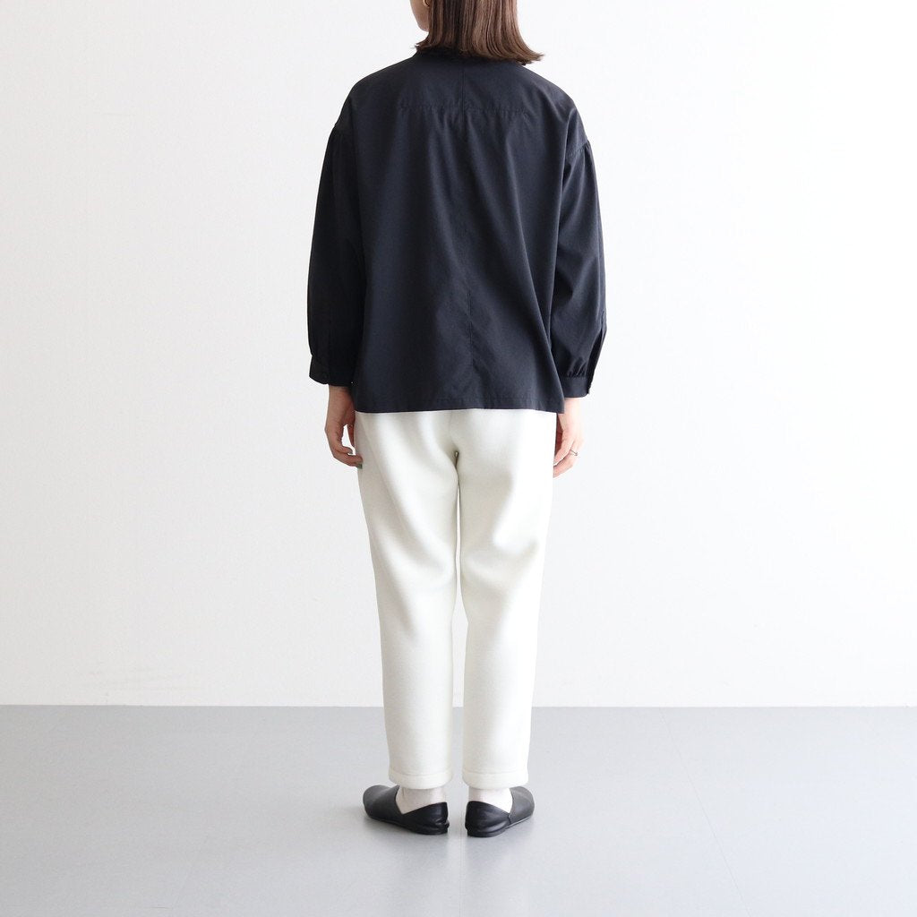 NGYSSH | マットポリエステル・タイプライター ギャザースリーブシャツ #95 BLACK [TG_NC0101SF]