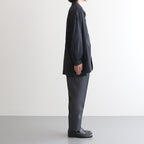 NGYSSH | マットポリエステル・タイプライター ギャザースリーブシャツ #95 BLACK [TG_NC0101SF]