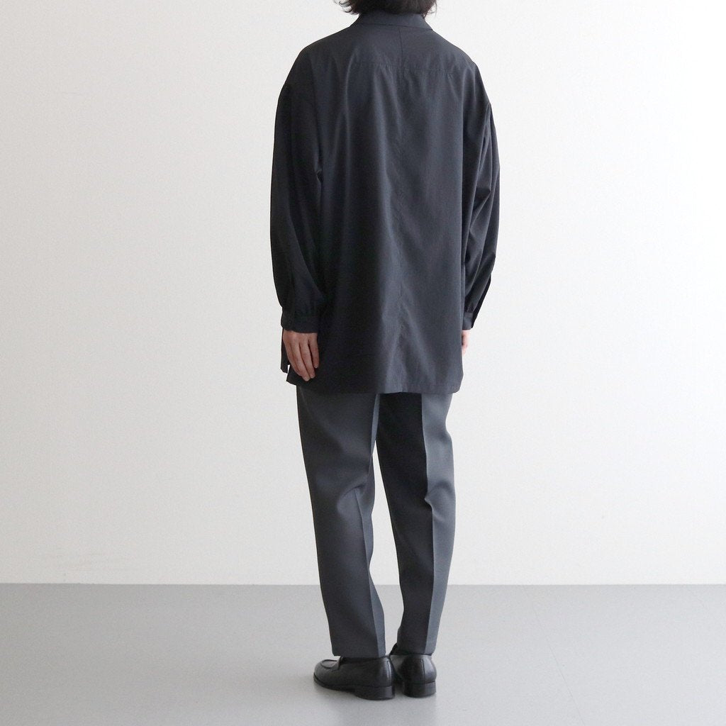 NGYSSH | マットポリエステル・タイプライター ギャザースリーブシャツ #95 BLACK [TG_NC0101SF]