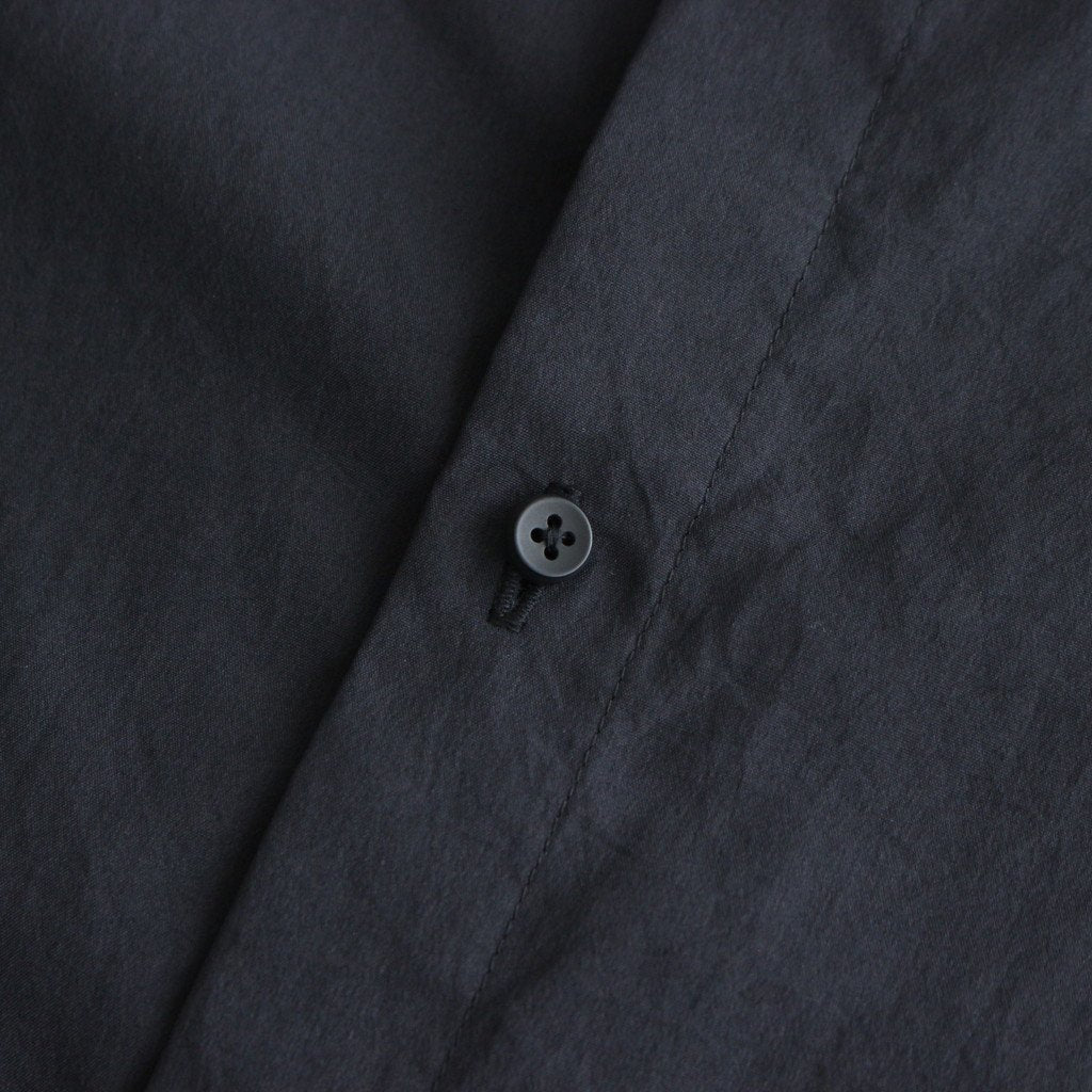 NGYSSH | マットポリエステル・タイプライター ギャザースリーブシャツ #95 BLACK [TG_NC0101SF]