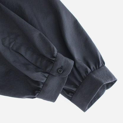 NGYSSH | Matte Polyester Typewriter Gathered Sleeve Shirt #95 BLACK [TG_NC0101SF]