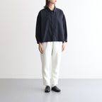 NGYSSH | マットポリエステル・タイプライター ギャザースリーブシャツ #95 BLACK [TG_NC0101SF]