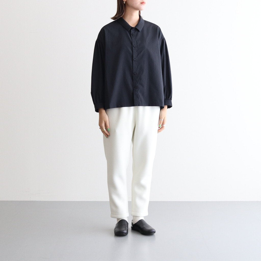 NGYSSH | マットポリエステル・タイプライター ギャザースリーブシャツ #95 BLACK [TG_NC0101SF]