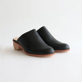 WOOD HEEL MULE_SIDE CIRCLEMAPLE #BLACK [1301sc]