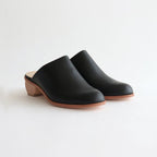 WOOD HEEL MULE_SIDE CIRCLEMAPLE #BLACK [1301sc]