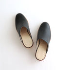 WOOD HEEL MULE_SIDE CIRCLEMAPLE #BLACK [1301sc]