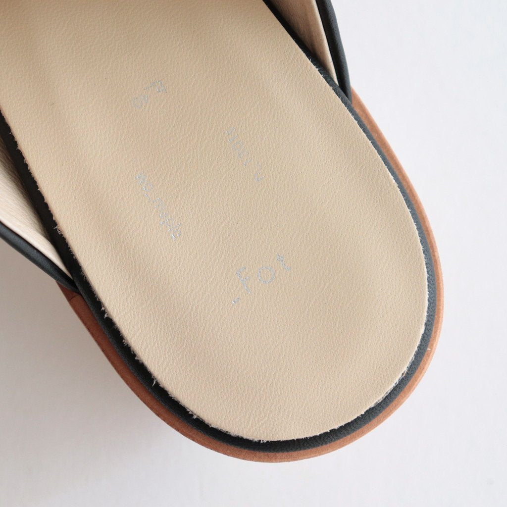 WOOD HEEL MULE_SIDE CIRCLEMAPLE #BLACK [1301sc]