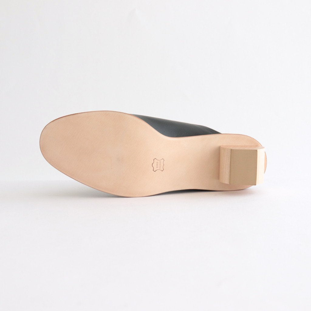 WOOD HEEL MULE_SIDE CIRCLEMAPLE #BLACK [1301sc]