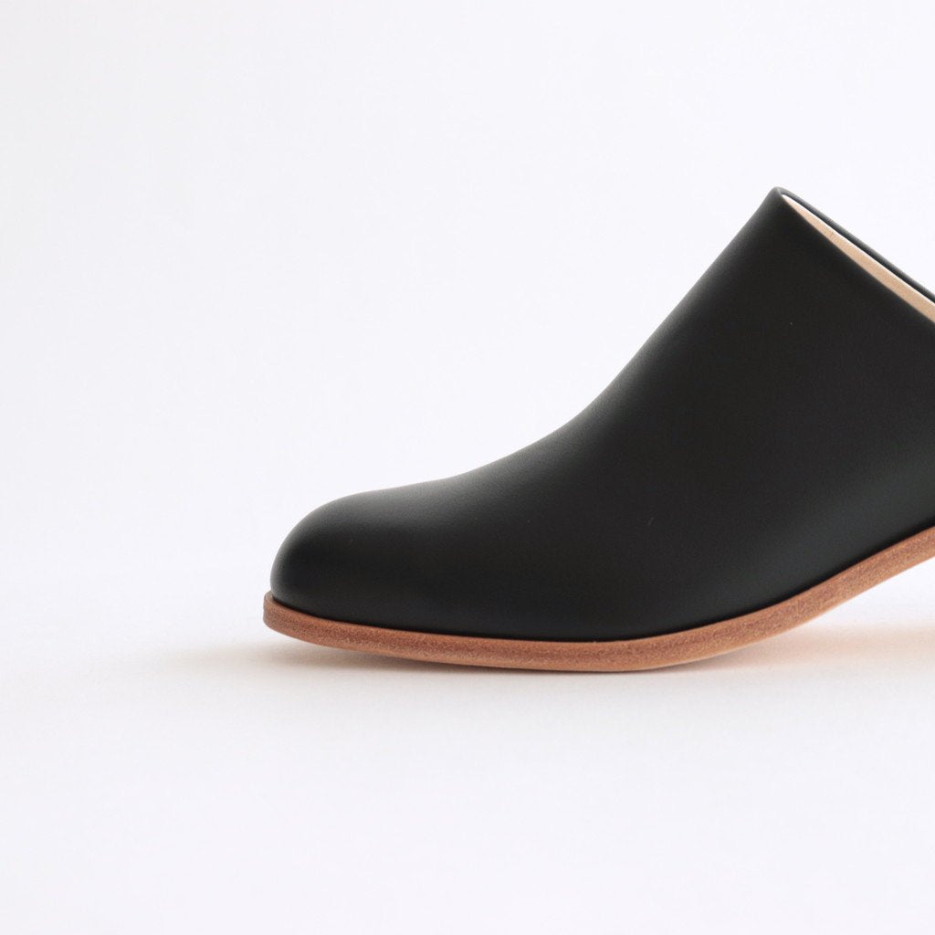 WOOD HEEL MULE_SIDE CIRCLEMAPLE #BLACK [1301sc]
