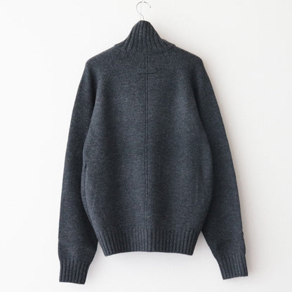 EX FINE LAMBS LOOSE HIGH NECK KNIT LS #CHARCOAL [ST.450]