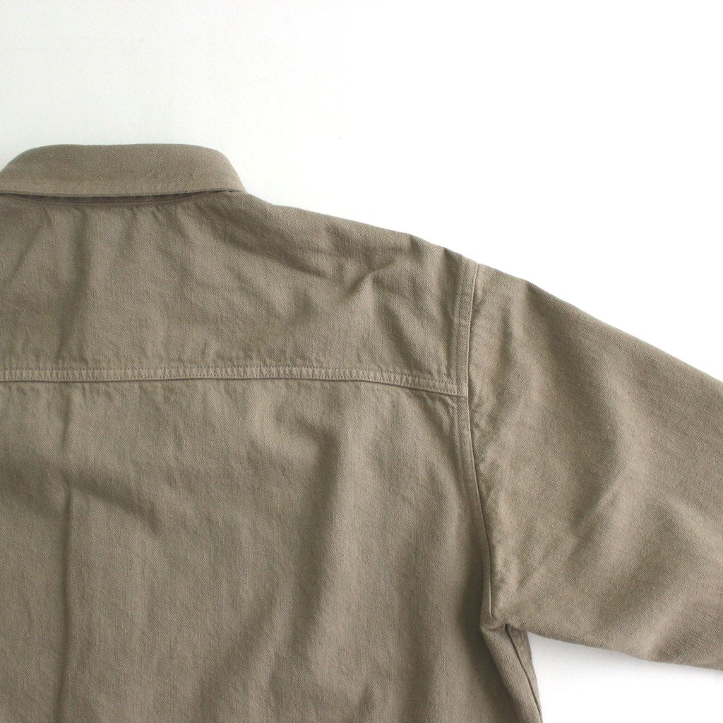 BOTANICAL DYED SELVEDGE DENIM SHIRTS BLOUSON #NATURAL BROWN