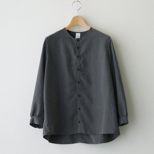 NNCSH | Fibrillar rayon &amp; polyester shirt poplin collarless semi-wide shirt #90 SLATE GRAY [TG_NC0603SF]