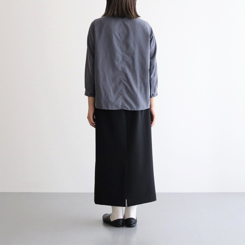 NNCSH | Fibrillar rayon &amp; polyester shirt poplin collarless semi-wide shirt #90 SLATE GRAY [TG_NC0603SF]