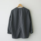 NNCSH | フィブリルレーヨン＆ポリエステル・シャツポプリン ノーカラーセミワイドシャツ #90 SLATE GREY [TG_NC0603SF]