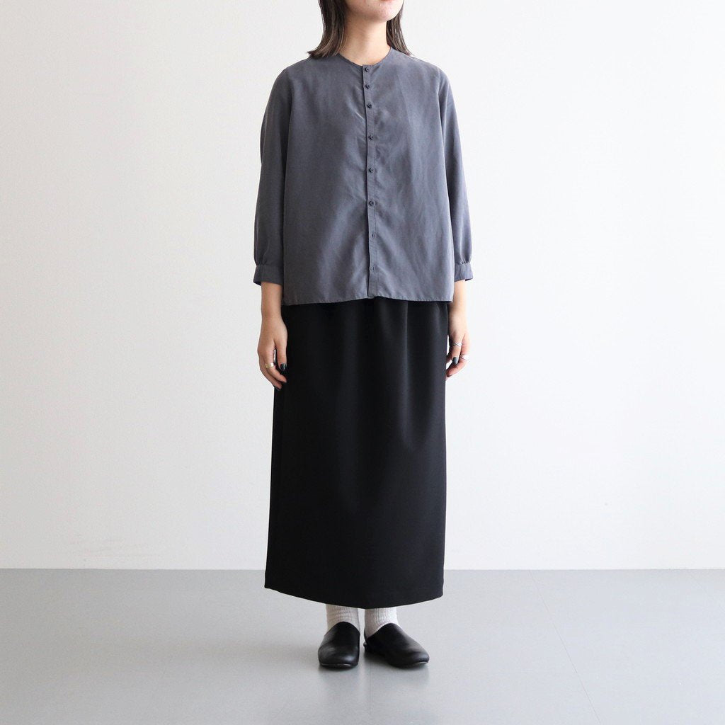 NNCSH | Fibrillar rayon &amp; polyester shirt poplin collarless semi-wide shirt #90 SLATE GRAY [TG_NC0603SF]