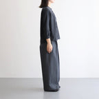 NNCSH | フィブリルレーヨン＆ポリエステル・シャツポプリン ノーカラーセミワイドシャツ #93 SUMIKURO [TG_NC0603SF]