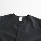 NNCSH | フィブリルレーヨン＆ポリエステル・シャツポプリン ノーカラーセミワイドシャツ #93 SUMIKURO [TG_NC0603SF]