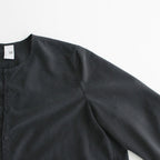 NNCSH | フィブリルレーヨン＆ポリエステル・シャツポプリン ノーカラーセミワイドシャツ #93 SUMIKURO [TG_NC0603SF]