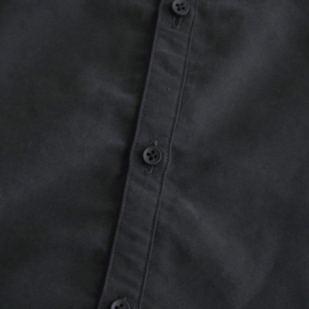 NNCSH | フィブリルレーヨン＆ポリエステル・シャツポプリン ノーカラーセミワイドシャツ #93 SUMIKURO [TG_NC0603SF]