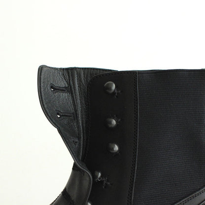 BUTTONED SIDE-GORE BOOTS #BLACK [BSS1712002]