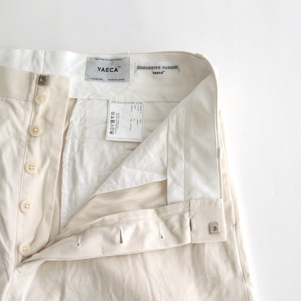 CHINO CLOTH PANTS WIDE #LIGHT BEIGE [12654] _ YAECA | ヤエカ – ciacura