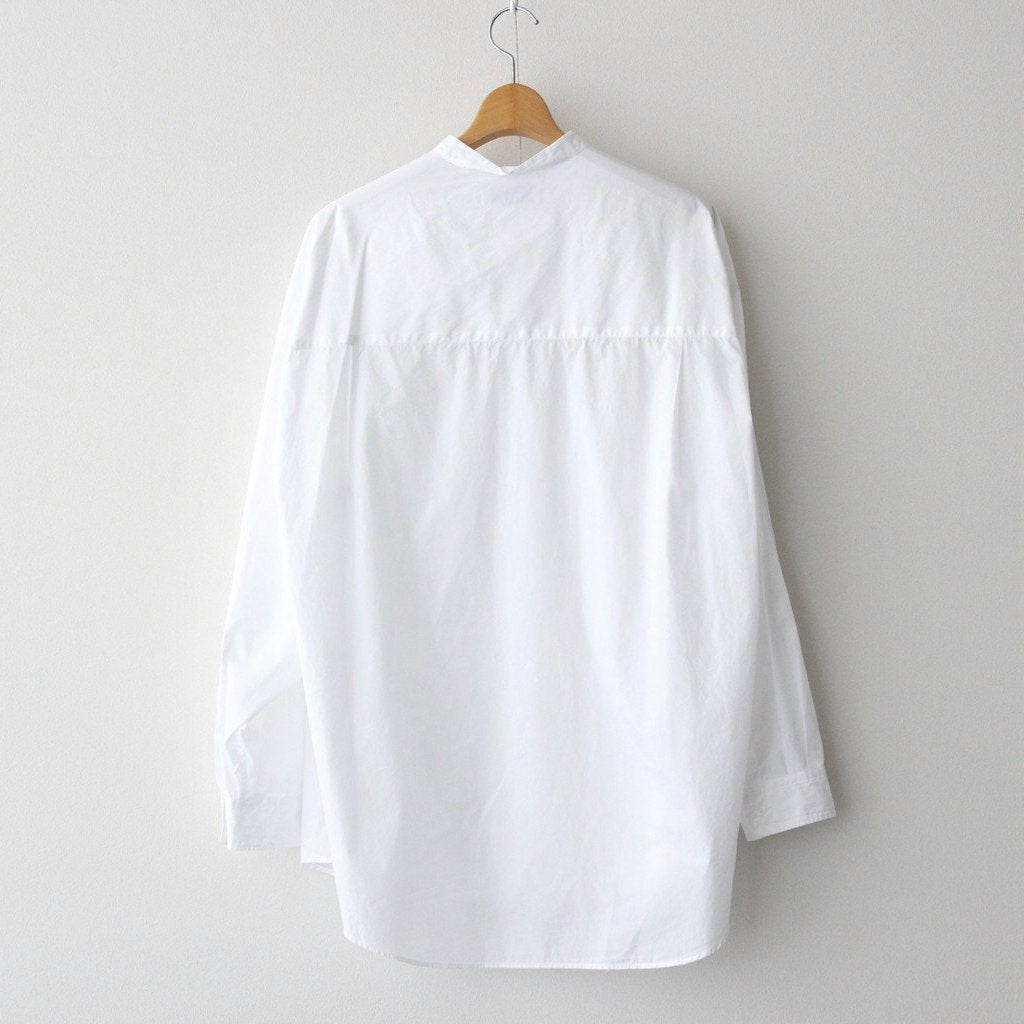 BROAD L/S OVERSIZED BAND COLLAR SHIRT #WHITE [GM224-50032B]