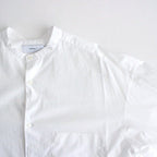 BROAD L/S OVERSIZED BAND COLLAR SHIRT #WHITE [GM224-50032B]