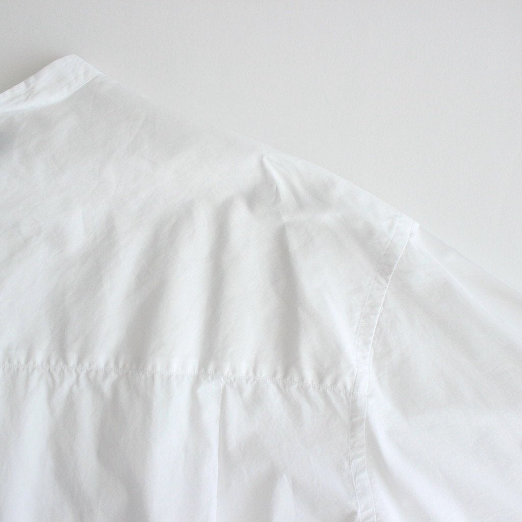 BROAD L/S OVERSIZED BAND COLLAR SHIRT #WHITE [GM224-50032B]