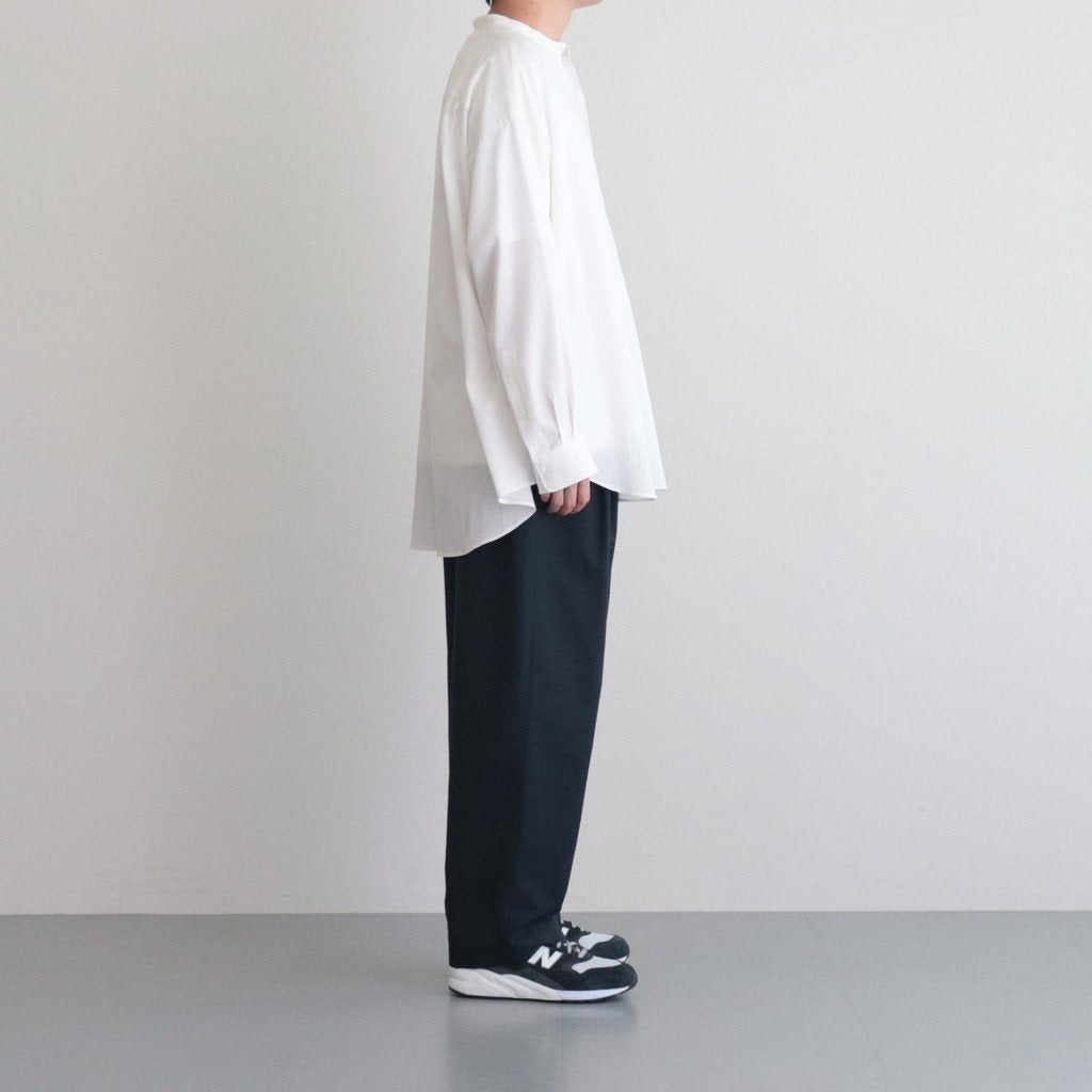 BROAD L/S OVERSIZED BAND COLLAR SHIRT #WHITE [GM224-50032B]