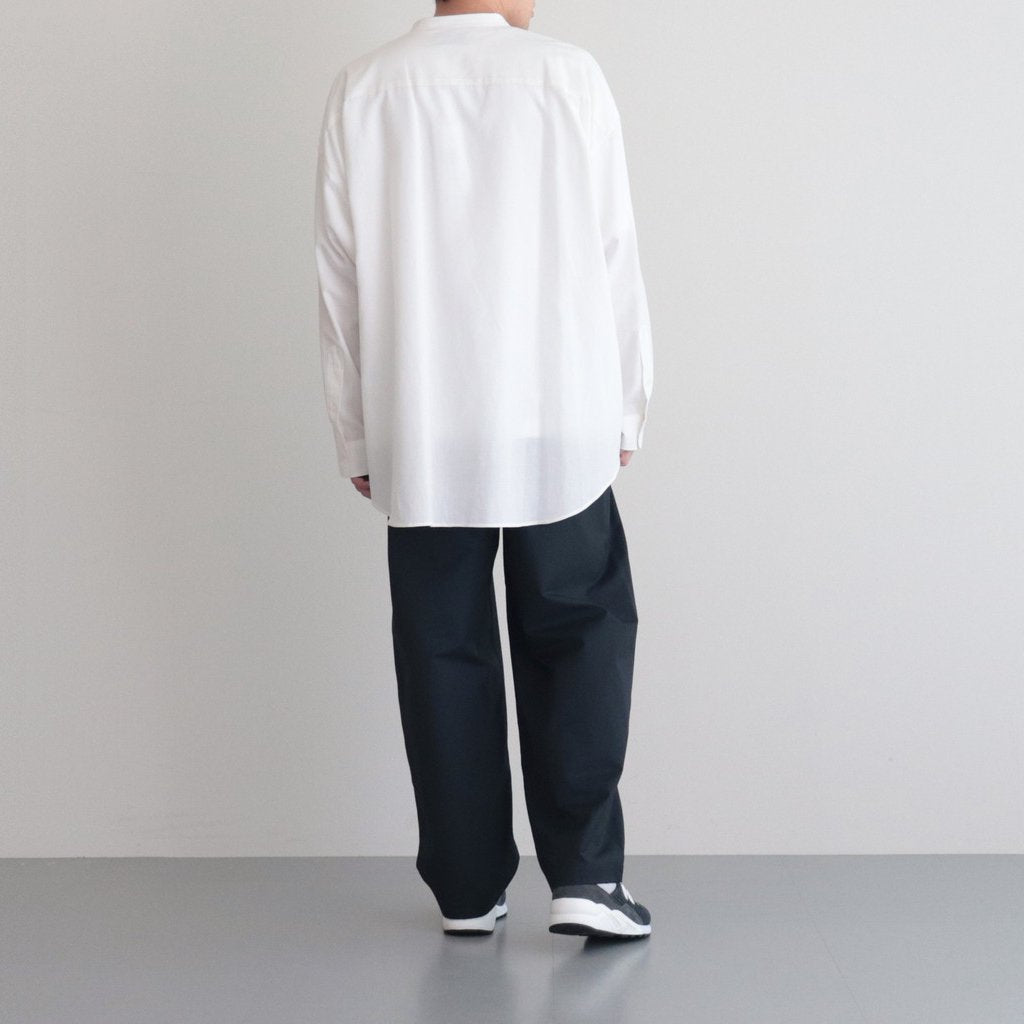 BROAD L/S OVERSIZED BAND COLLAR SHIRT #WHITE [GM224-50032B] _