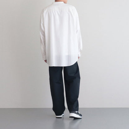 BROAD L/S OVERSIZED BAND COLLAR SHIRT #WHITE [GM224-50032B]