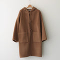 WOOL HERINGBONE PILE HOODED COAT #BROWN [A22AC02WH]