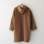 WOOL HERINGBONE PILE HOODED COAT #BROWN [A22AC02WH]
