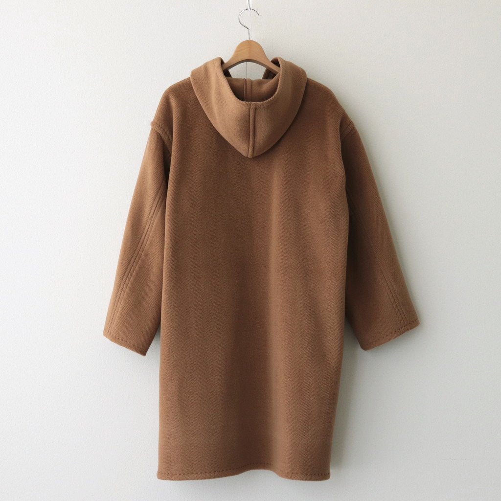 WOOL HERINGBONE PILE HOODED COAT #BROWN [A22AC02WH]