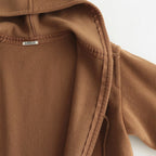 WOOL HERINGBONE PILE HOODED COAT #BROWN [A22AC02WH]