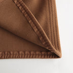 WOOL HERINGBONE PILE HOODED COAT #BROWN [A22AC02WH]