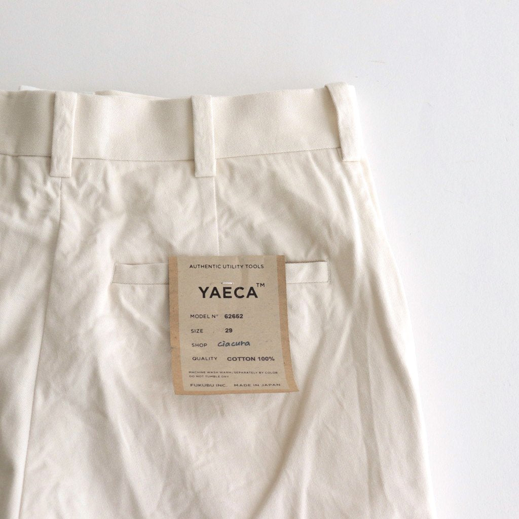 CHINO CLOTH PANTS CREASED SLIM #LIGHT BEIGE [62652] _ YAECA