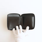 二つ折りZIP財布 - VERY BLACK LEATHER LINE B #BLACK / VERY BLACK [8Z-I021-051-1]