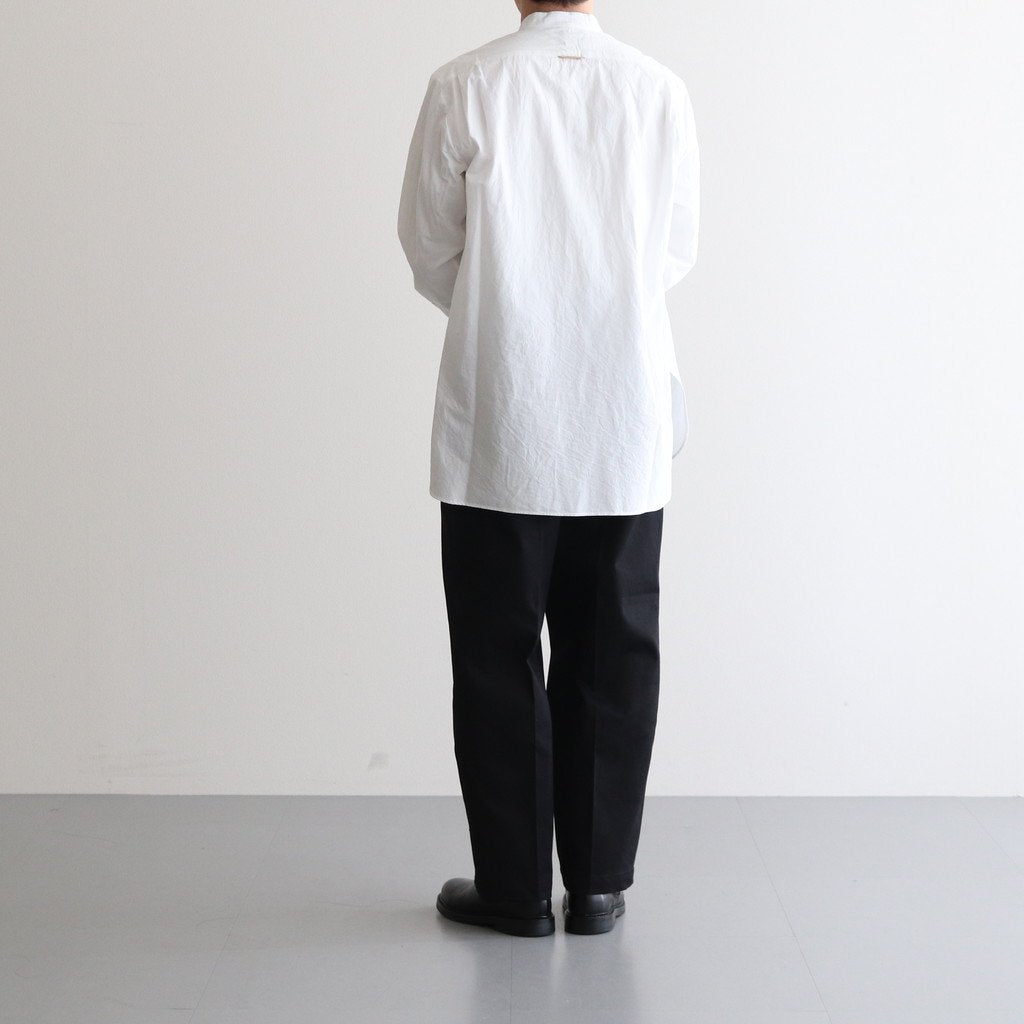 BUTTON SHIRT STAND COLLAR LONG #WHITE [42153] _ YAECA | ヤエカ