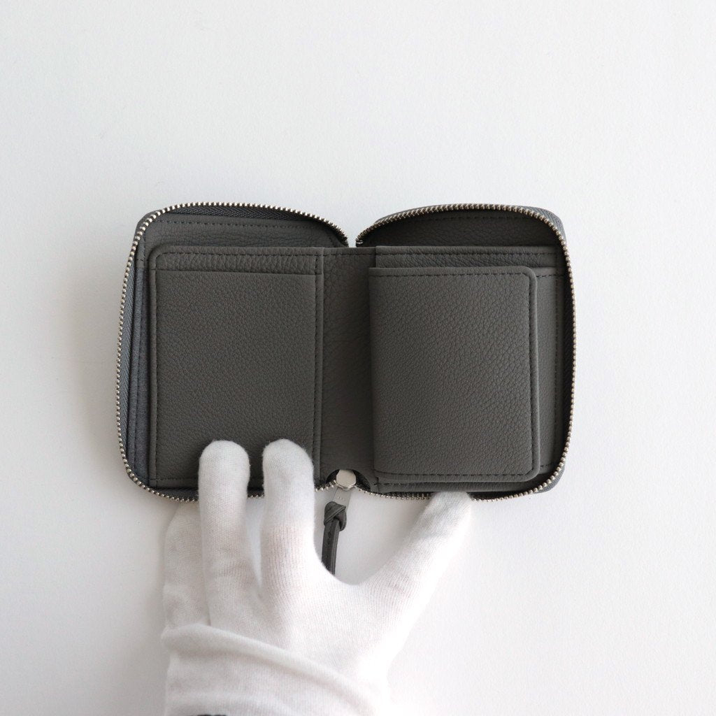 BUBBLE CALF ROUND PALM WALLET #GRAY [L002]